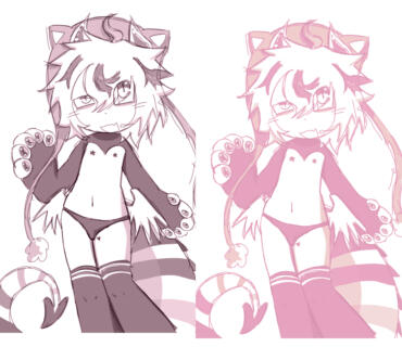 Colored greyscale sketch.